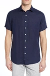 Rodd & Gunn Regular Fit Ellerslie Linen Shirt In French Navy