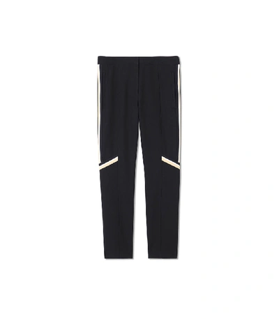 Tibi Anson Stripe Detail Skinny Pants In Black Multi