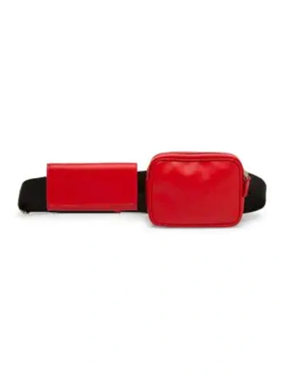 Avec La Troupe Covey Leather Duo Iphone X Belt Bag In Red