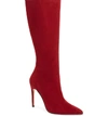 Alexandre Birman Porto Tall Suede Boots In Scarlet Suede