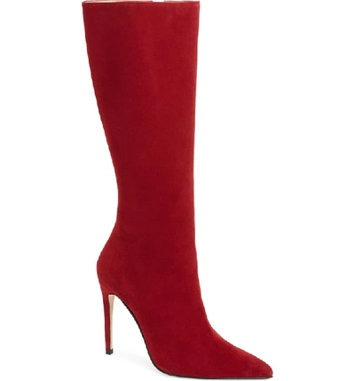 Alexandre Birman Porto Tall Suede Boots In Scarlet Suede