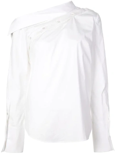 Monse Asymmetric Collar Shirt In White
