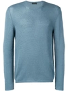 Prada Long Sleeved Sweater In Blue