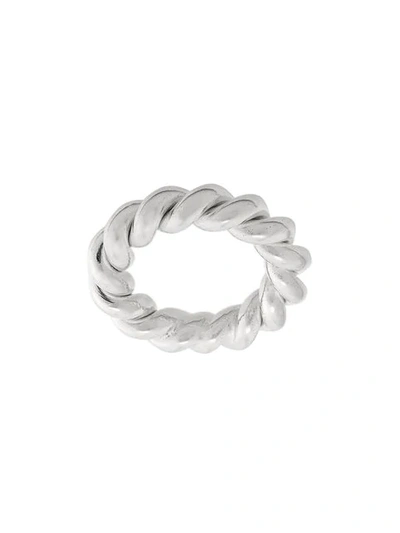 Isabel Lennse Wide Twisted Ring In Silver