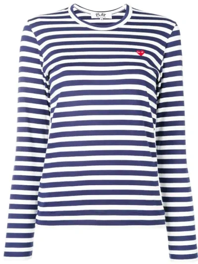 Comme Des Garçons Play Stripe Print Jersey In White