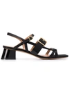 Marni Slanted Block Heel Strappy Sandals In Black