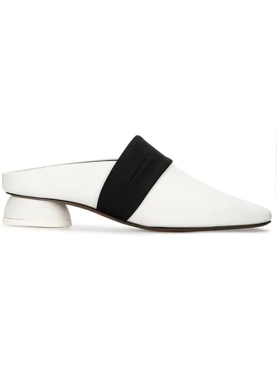 Neous Zygo Sculptural Heel Mules In White