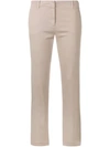 Aspesi Slim Fit Cropped Chinos In Neutrals