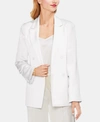 Vince Camuto Satin Double-breasted Blazer In Pearl Ivory