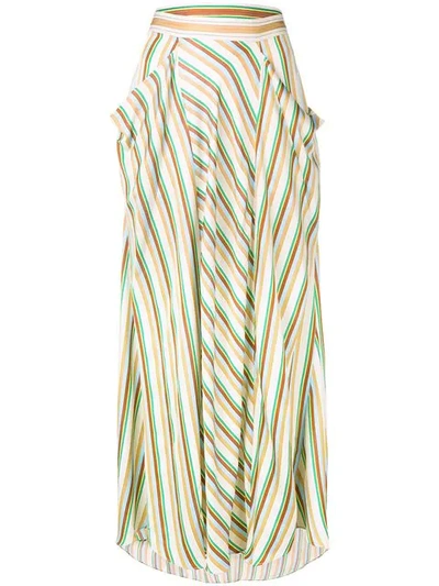 3.1 Phillip Lim Striped Satin Maxi Skirt In Neutrals