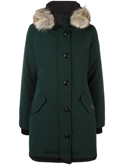 Canada Goose Buttoned Parka Coat - Green