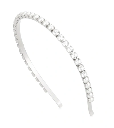 Miu Miu Crystal-embellished Headband In Silver
