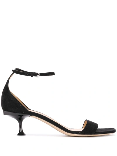 Sergio Rossi Sr Milano 50 Suede Sandals In Black | ModeSens