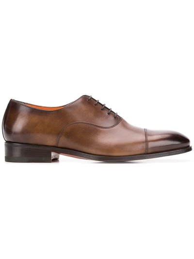 Santoni Lace-up Derby Shoes In Brown