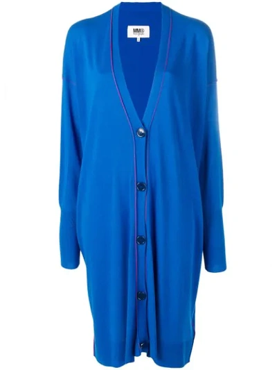 Mm6 Maison Margiela Oversize Fit Cardigan In Blue