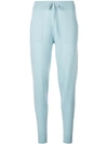 Alexandra Golovanoff Paton Knitted Track Pants  In Bleucie