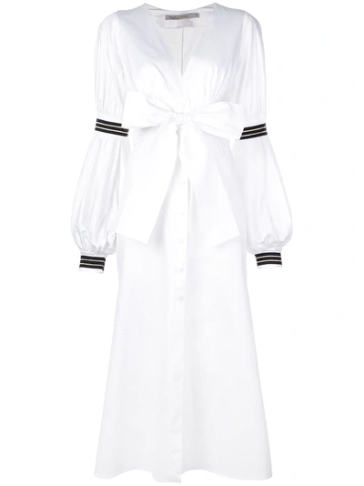 Silvia Tcherassi Bow Waist Shirt Dress - White