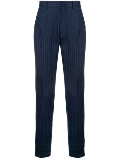 Etro Striped Tailored Trousers In Blue