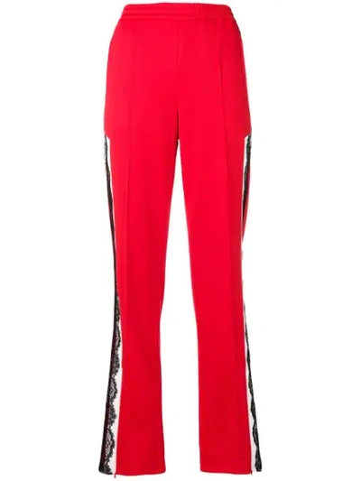 Pinko Flared Track Trousers In Red