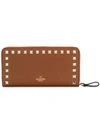 Valentino Garavani Rockstud Wallet In Brown