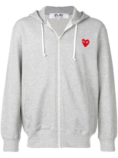 Comme Des Garçons Play Relaxed Fit Hoodie - Grey In Grey