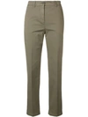 Aspesi Cropped Slim-fit Trousers In Green