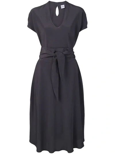 Aspesi Belted Midi Dress In Grey