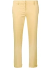 Aspesi Slim Fit Cropped Chinos In Yellow