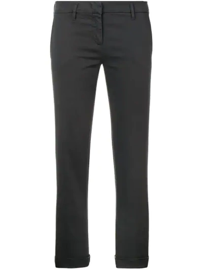 Aspesi Cropped Slim Fit Chinos In Grey