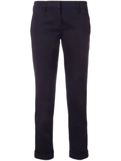 Aspesi Cropped Slim Fit Chinos In Blue