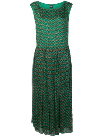 Aspesi Geometric Printed Dress In Green