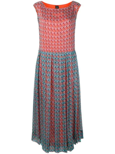 Aspesi Geometric Printed Dress In Blue