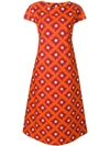 Aspesi Floral Printed Shift Dress In Orange