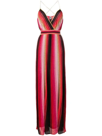 M Missoni Long Striped Lurex Dress In Multicolor