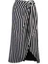 Jonathan Simkhai Striped Wrap Skirt - Black