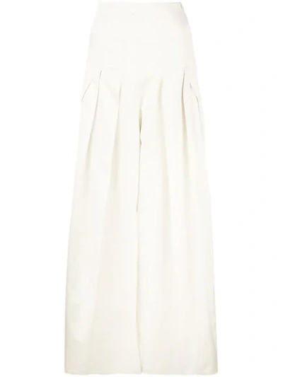 Brunello Cucinelli Pleated Palazzo Pants In White