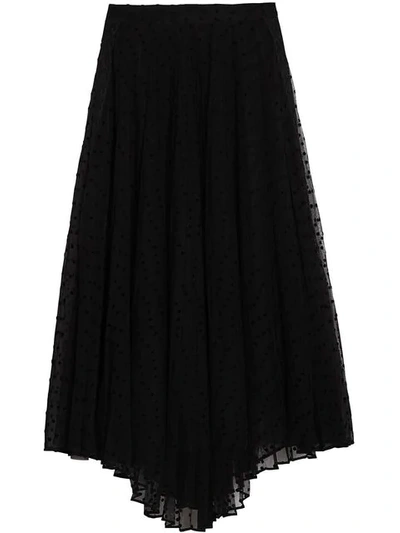 Burberry Polka Dot Midi Skirt In Black