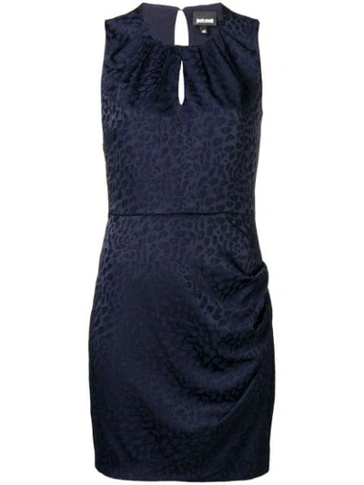 Just Cavalli Sleeveless Fitted Mini Dress In Blue