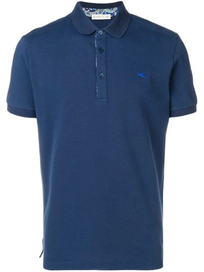 Etro Classic Polo Shirt In Blue