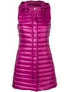 Herno Hooded Zipped Gilet In Pink