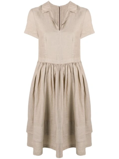 Aspesi Flared Midi Dress In Neutrals