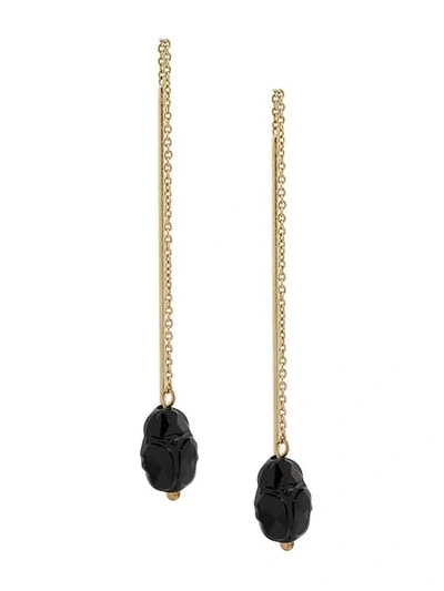 Isabel Marant Carved Raindrop Earrings In Gold