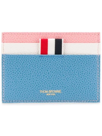 Thom Browne Leather Cardholder In Blue
