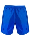 Prada Logo Patch Running Shorts In Blue