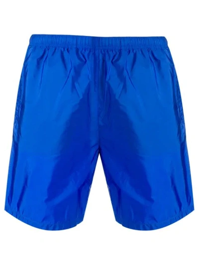 Prada Logo Patch Running Shorts In Blue