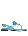Tod's Toe Strap Sandals In Sky Blue