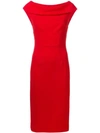 P.a.r.o.s.h Boat Neck Midi Dress In Red