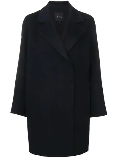 Theory Double Face Coat In Blue