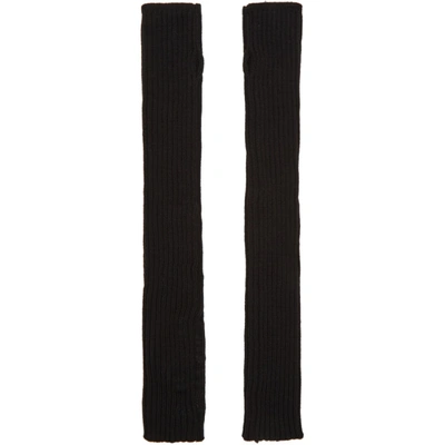 Rick Owens Black Knit Arm Warmers In 09 Black