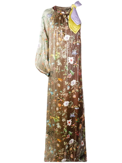 Cynthia Rowley Offshore Garden Floral One Sleeve Dress - Green